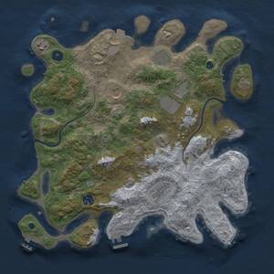 Thumbnail Rust Map: Procedural Map, Size: 3750, Seed: 1098735484, 12 Monuments