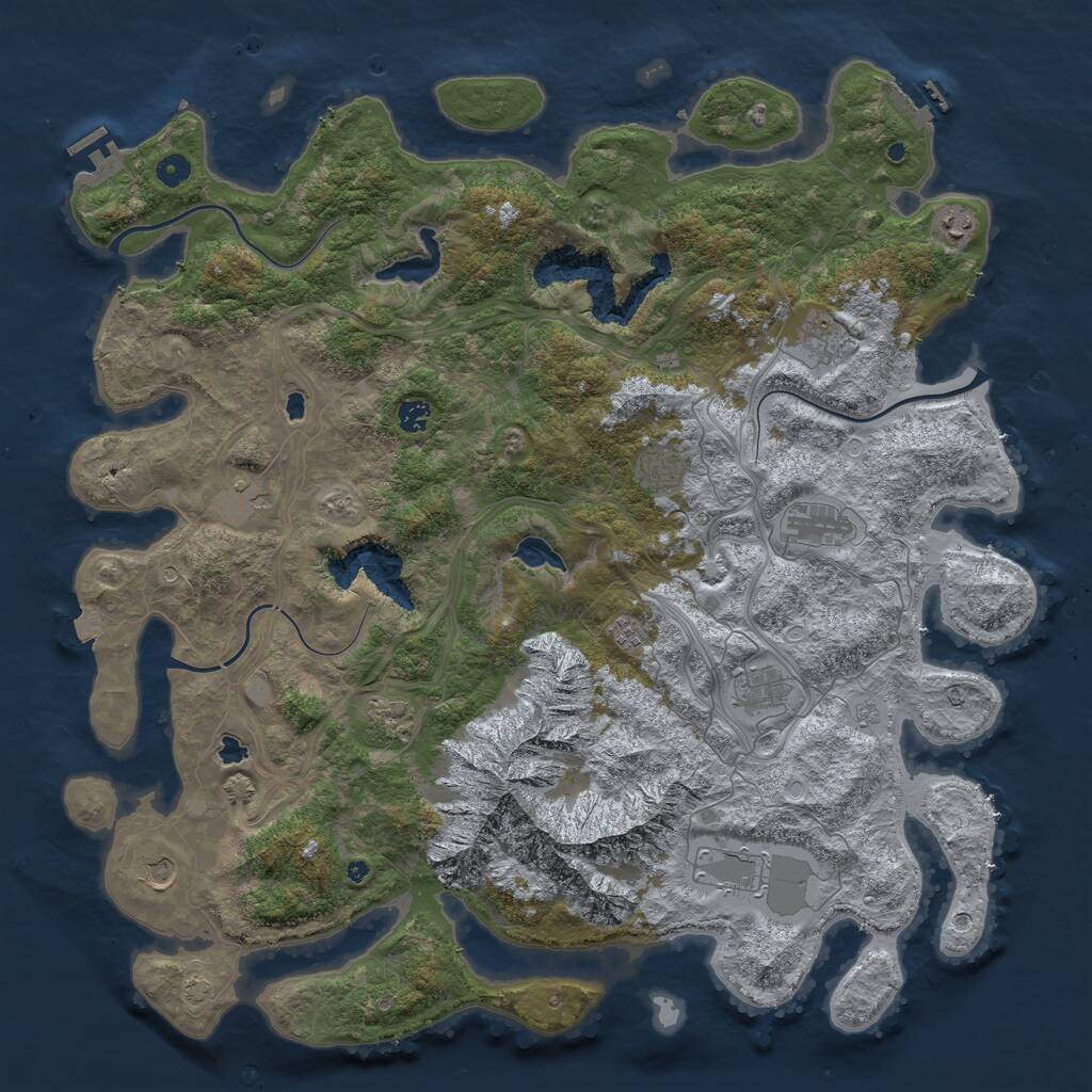 Rust Map: Procedural Map, Size: 5000, Seed: 19971103, 17 Monuments