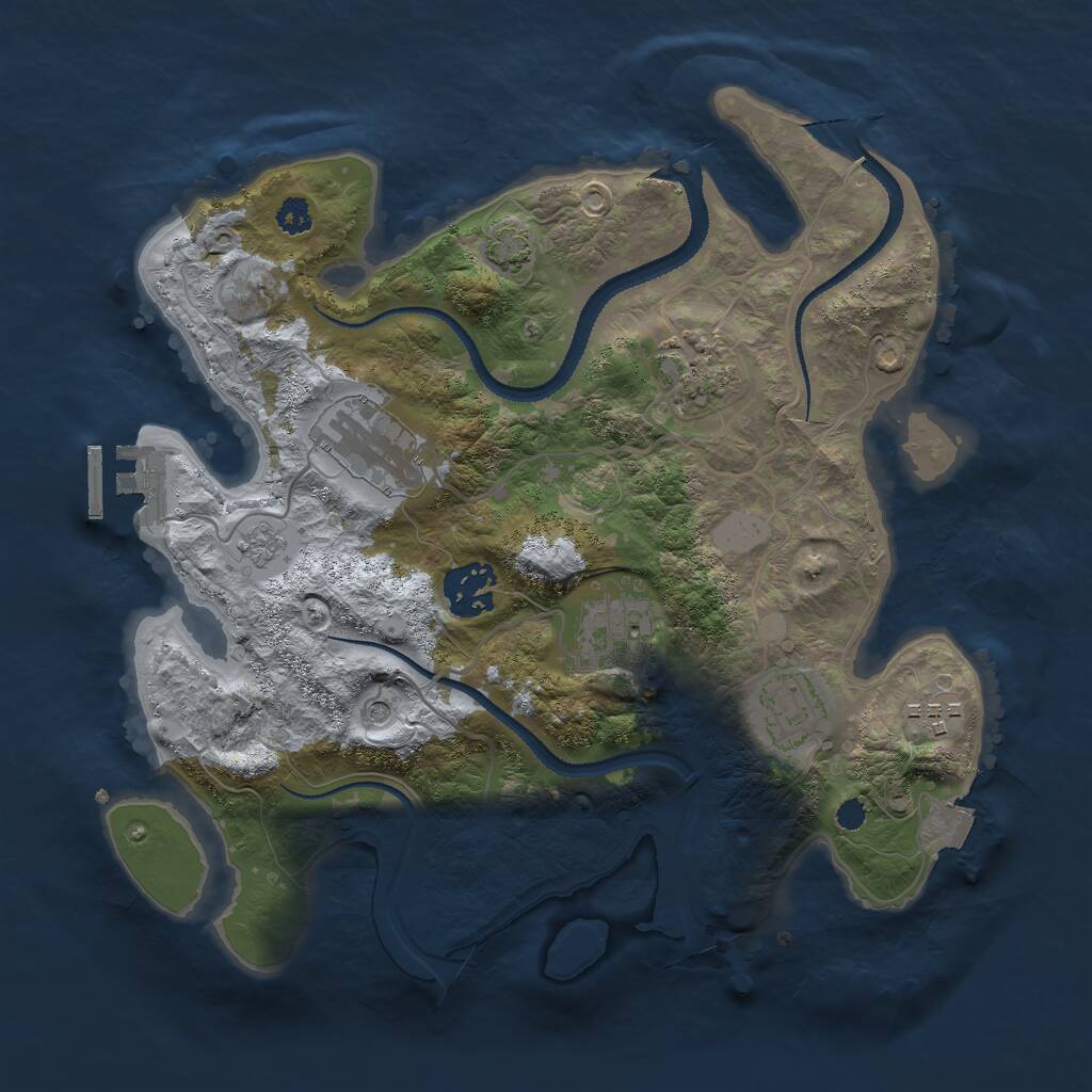 Rust Map: Procedural Map, Size: 3000, Seed: 12436345, 11 Monuments