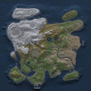 Thumbnail Rust Map: Procedural Map, Size: 3000, Seed: 1339671705, 10 Monuments