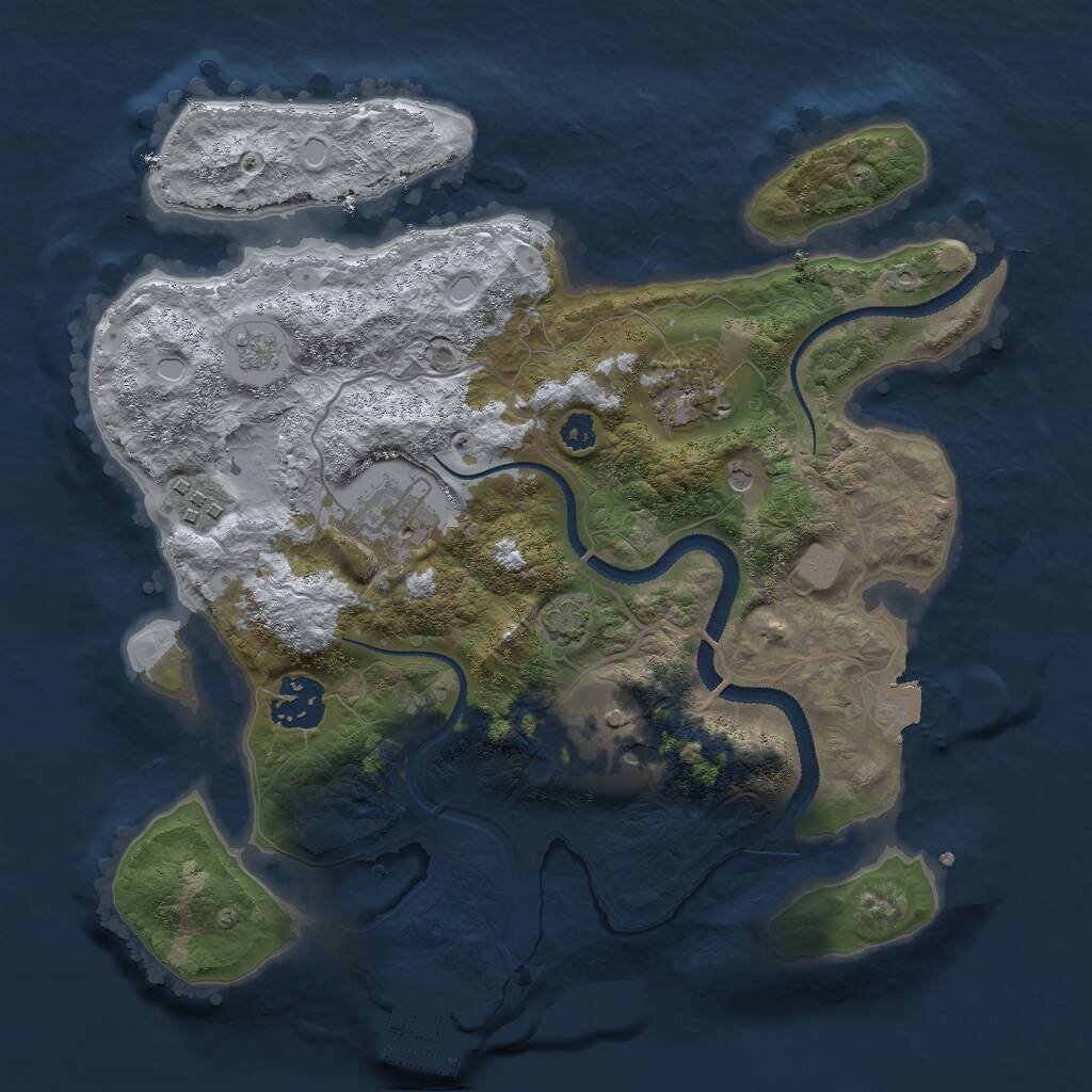 Rust Map: Procedural Map, Size: 3000, Seed: 1339671705, 10 Monuments