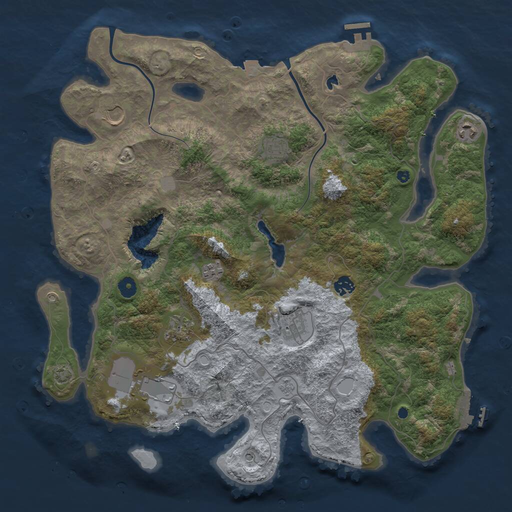 Rust Map: Procedural Map, Size: 4000, Seed: 297538953, 14 Monuments