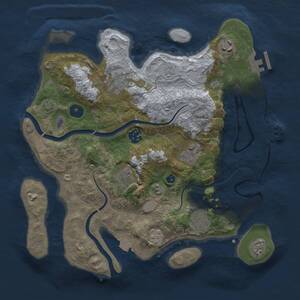 Thumbnail Rust Map: Procedural Map, Size: 3300, Seed: 1723881302, 13 Monuments