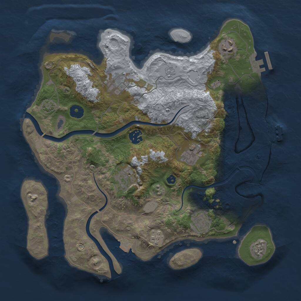Rust Map: Procedural Map, Size: 3300, Seed: 1723881302, 13 Monuments