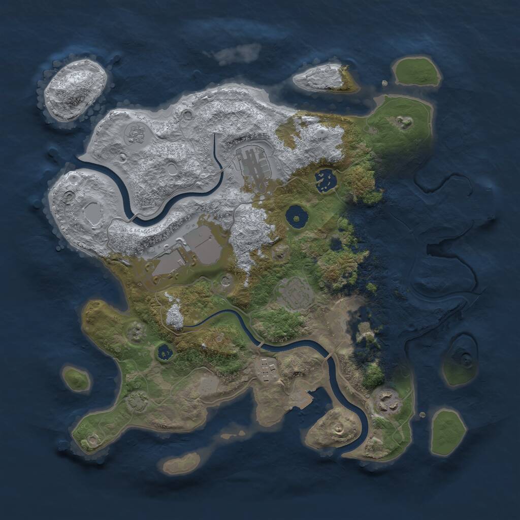 Rust Map: Procedural Map, Size: 3500, Seed: 51791031, 12 Monuments