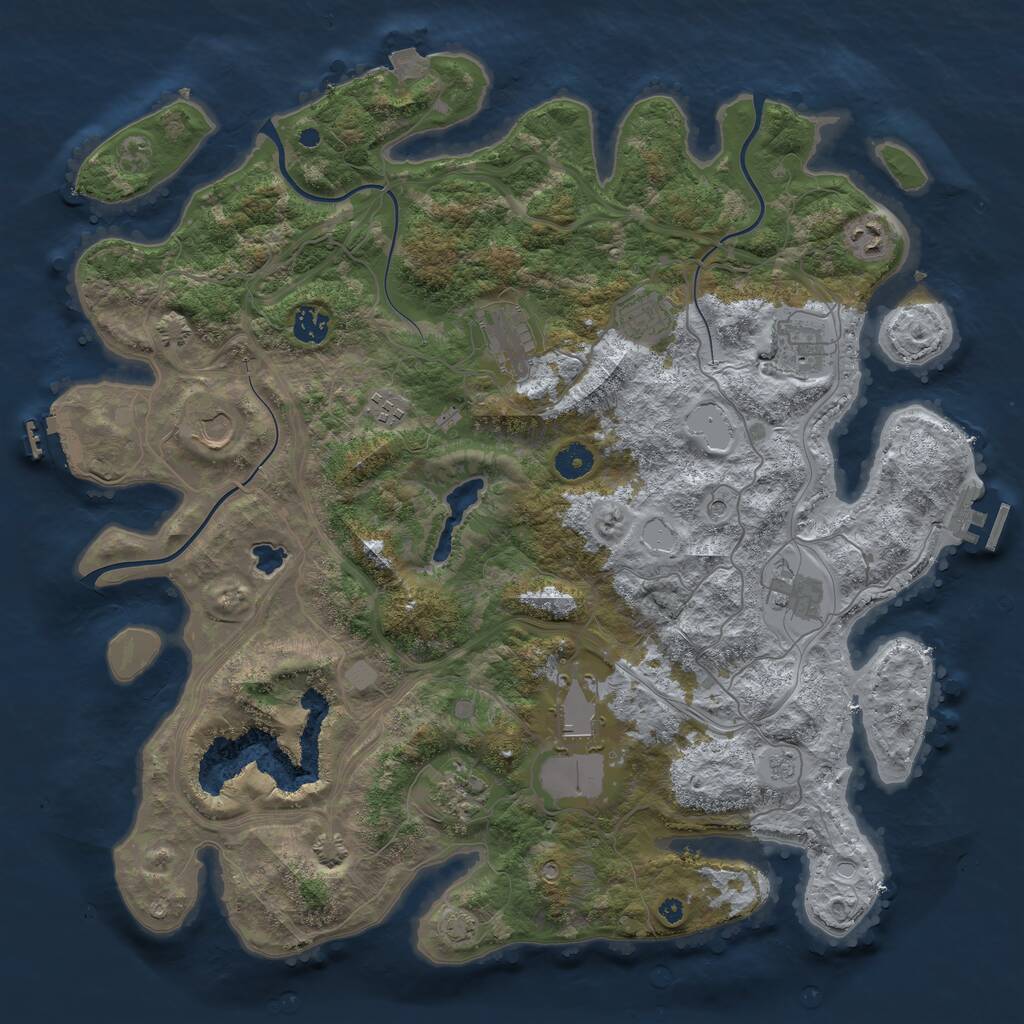 Rust Map: Procedural Map, Size: 4250, Seed: 1145144117, 16 Monuments