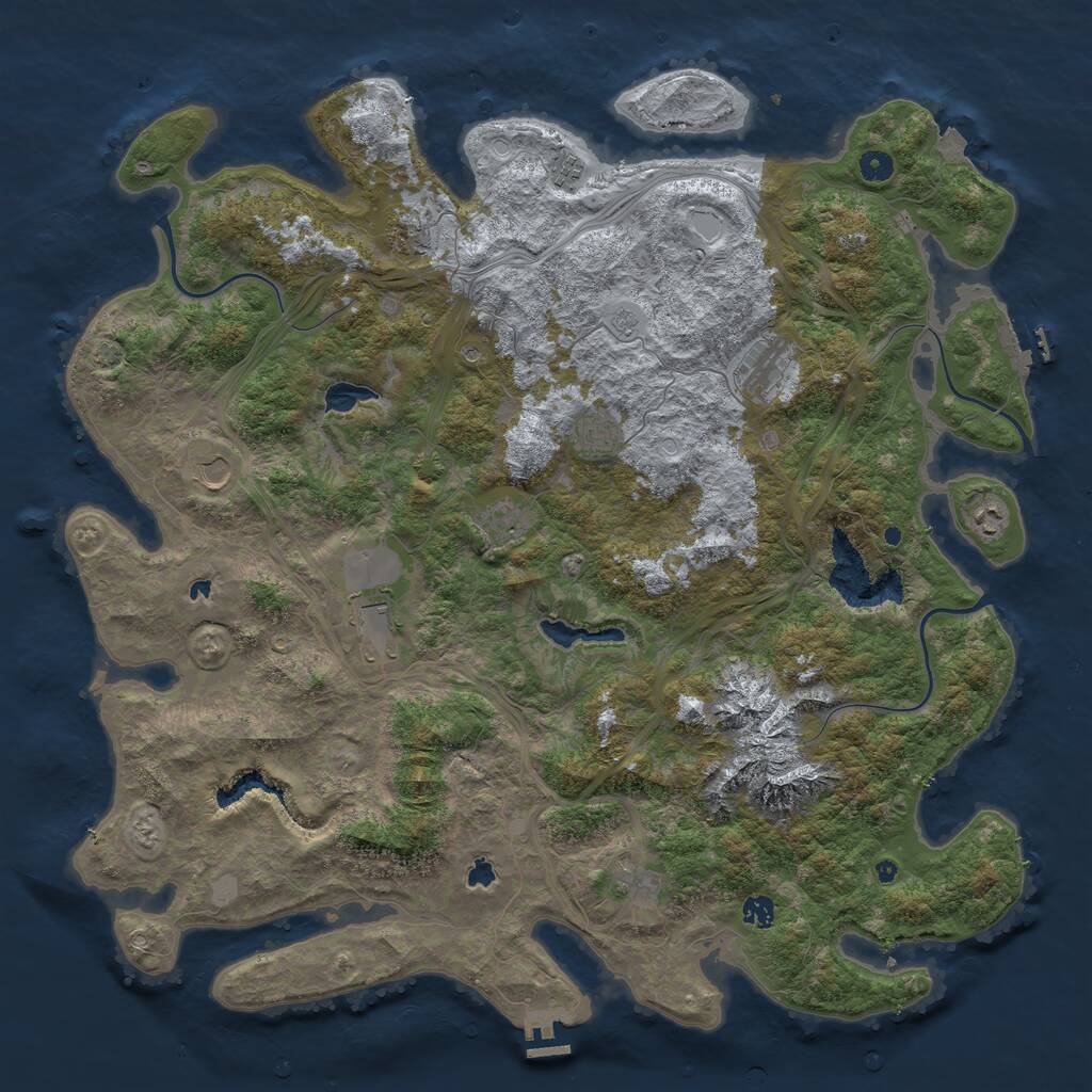 Rust Map: Procedural Map, Size: 5000, Seed: 777999778, 16 Monuments