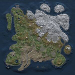 Thumbnail Rust Map: Procedural Map, Size: 3500, Seed: 1816770930, 12 Monuments