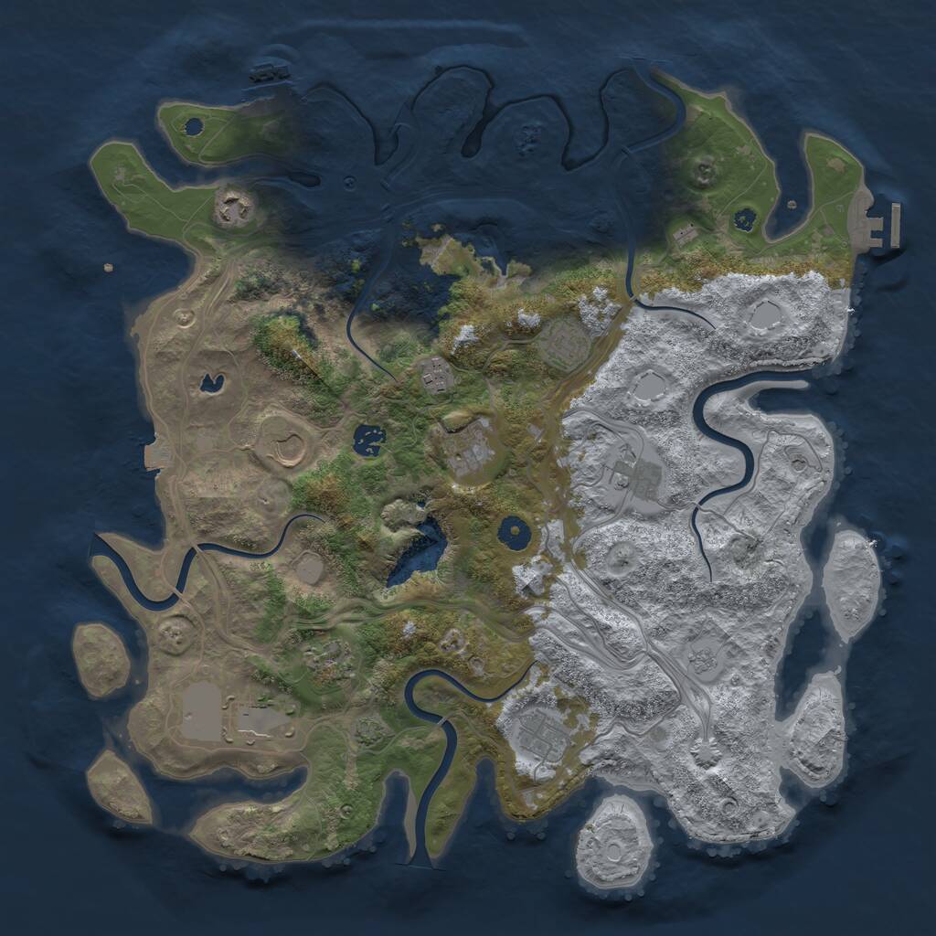 Rust Map: Procedural Map, Size: 4255, Seed: 5236722, 16 Monuments