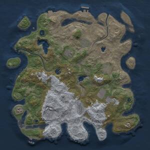 Thumbnail Rust Map: Procedural Map, Size: 4000, Seed: 406970475, 16 Monuments