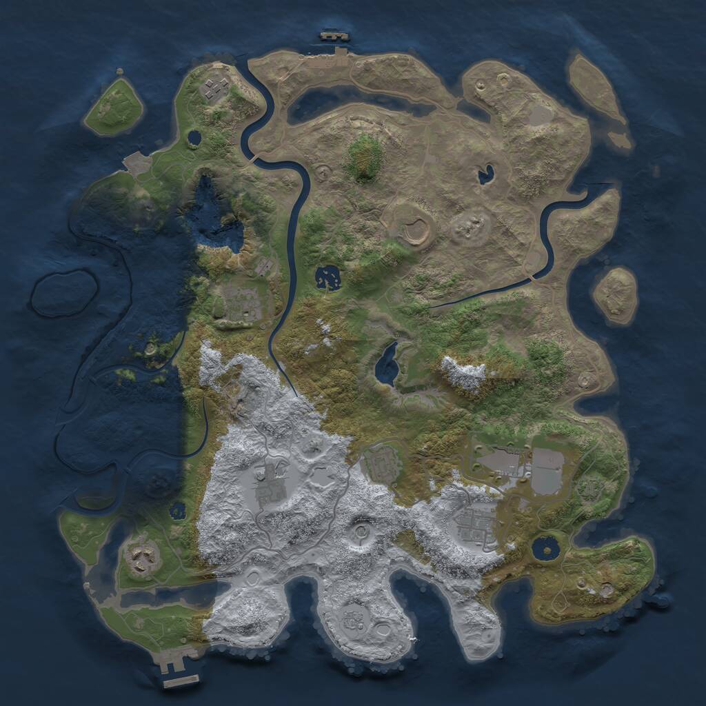 Rust Map: Procedural Map, Size: 4000, Seed: 406970475, 15 Monuments