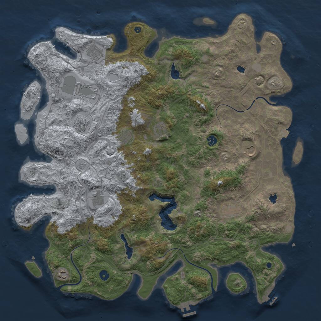 Rust Map: Procedural Map, Size: 4800, Seed: 743177564, 17 Monuments