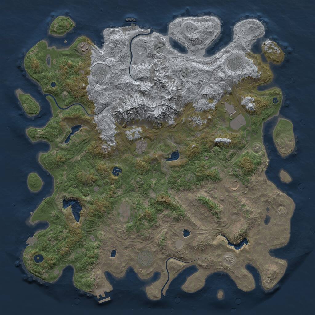 Rust Map: Procedural Map, Size: 5193, Seed: 1891110721, 17 Monuments