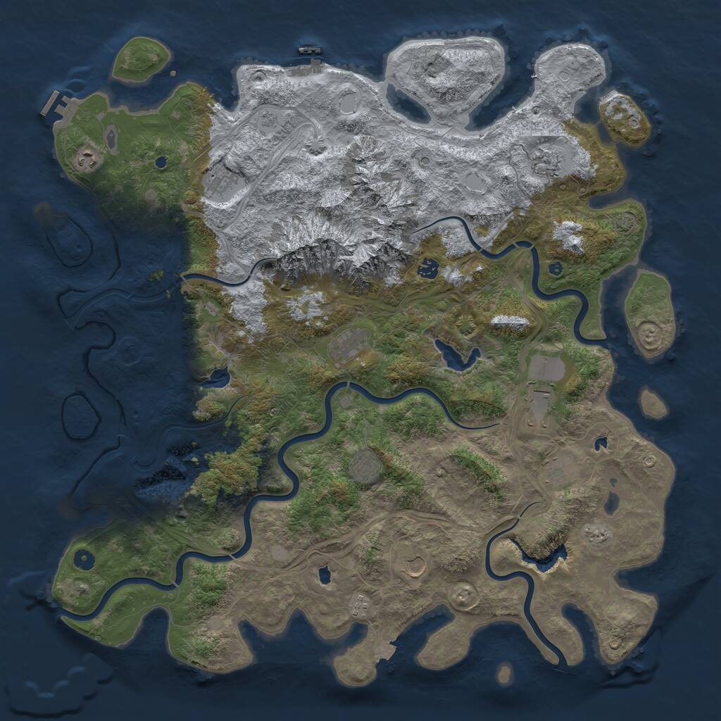 Rust Map: Procedural Map, Size: 5193, Seed: 1891110721, 16 Monuments
