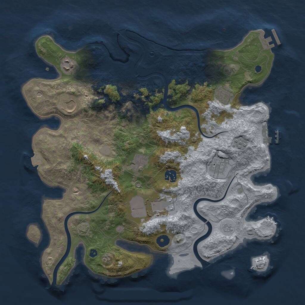 Rust Map: Procedural Map, Size: 3700, Seed: 156505527, 14 Monuments