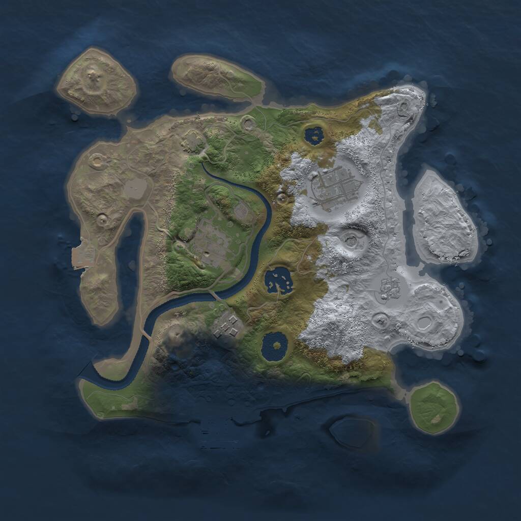 Rust Map: Procedural Map, Size: 2750, Seed: 1506329395, 9 Monuments