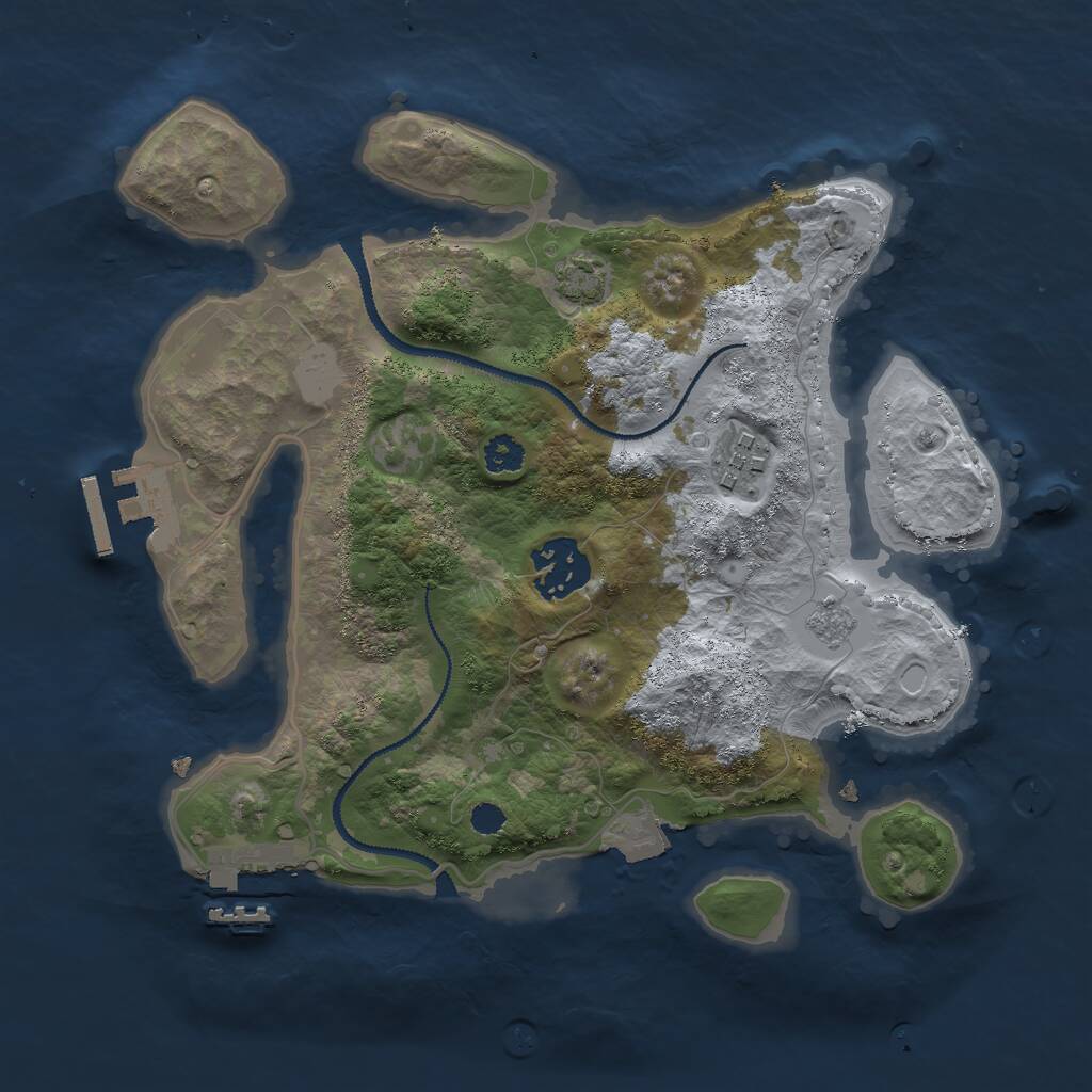 Rust Map: Procedural Map, Size: 2750, Seed: 1506329395, 7 Monuments