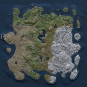 Thumbnail Rust Map: Procedural Map, Size: 4000, Seed: 1964200353, 13 Monuments