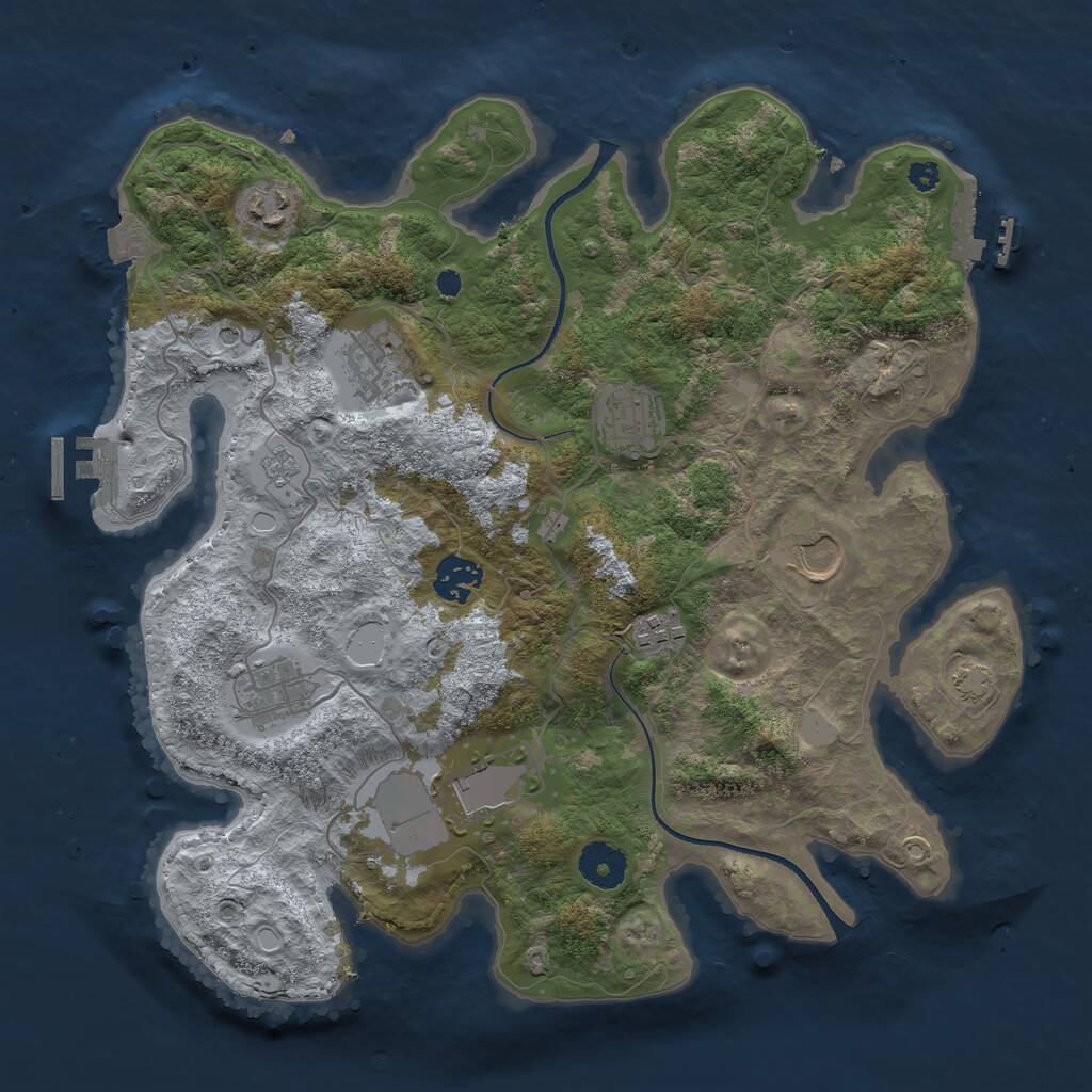 Rust Map: Procedural Map, Size: 3500, Seed: 2024258667, 14 Monuments