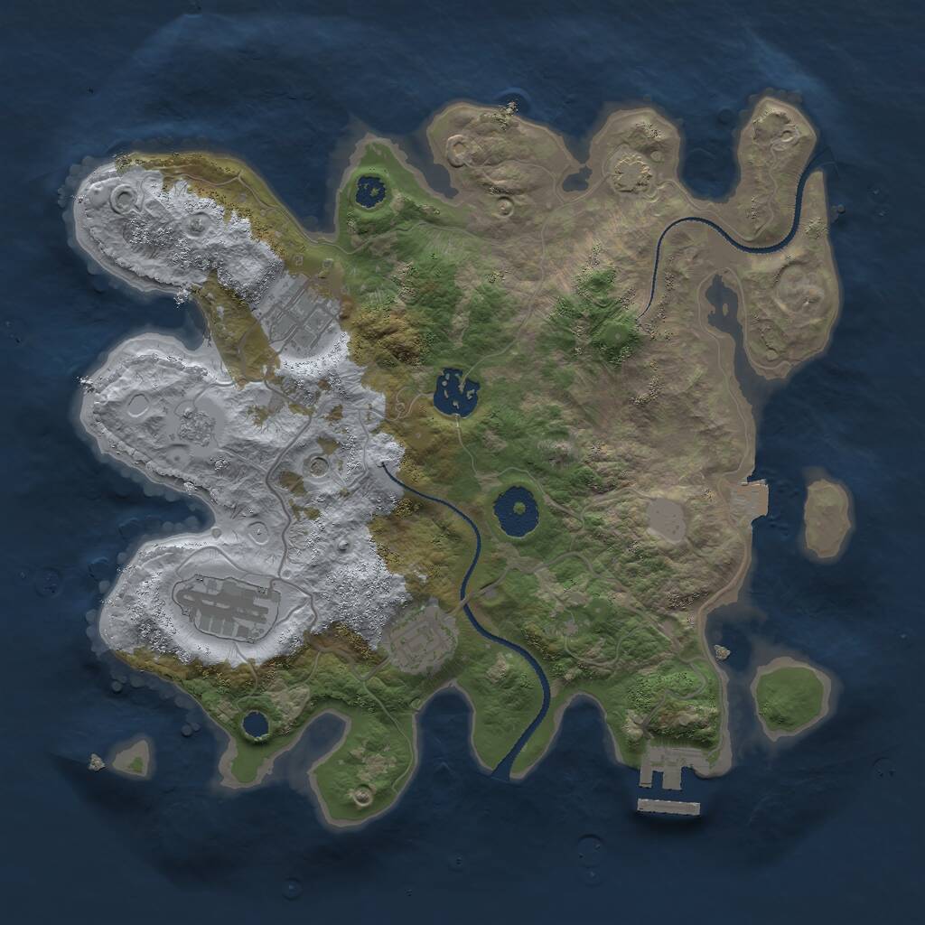 Rust Map: Procedural Map, Size: 3000, Seed: 838681572, 9 Monuments