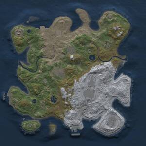 Thumbnail Rust Map: Procedural Map, Size: 3500, Seed: 350770177, 13 Monuments