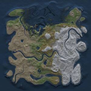Thumbnail Rust Map: Procedural Map, Size: 4050, Seed: 165900792, 13 Monuments