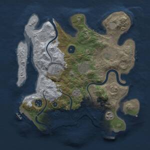 Thumbnail Rust Map: Procedural Map, Size: 3000, Seed: 13380460, 12 Monuments