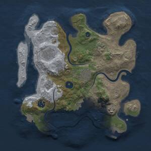 Thumbnail Rust Map: Procedural Map, Size: 3000, Seed: 13380460, 12 Monuments