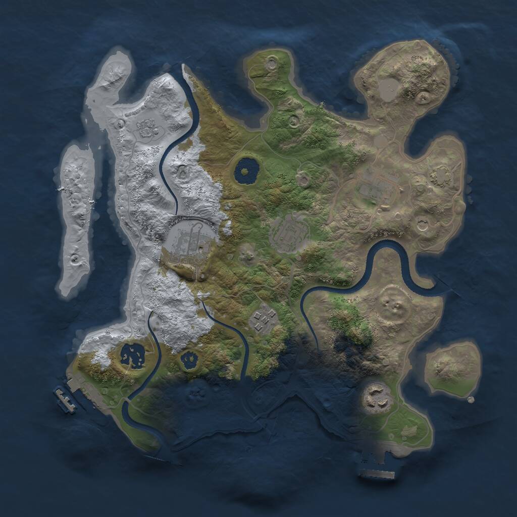 Rust Map: Procedural Map, Size: 3000, Seed: 13380460, 12 Monuments