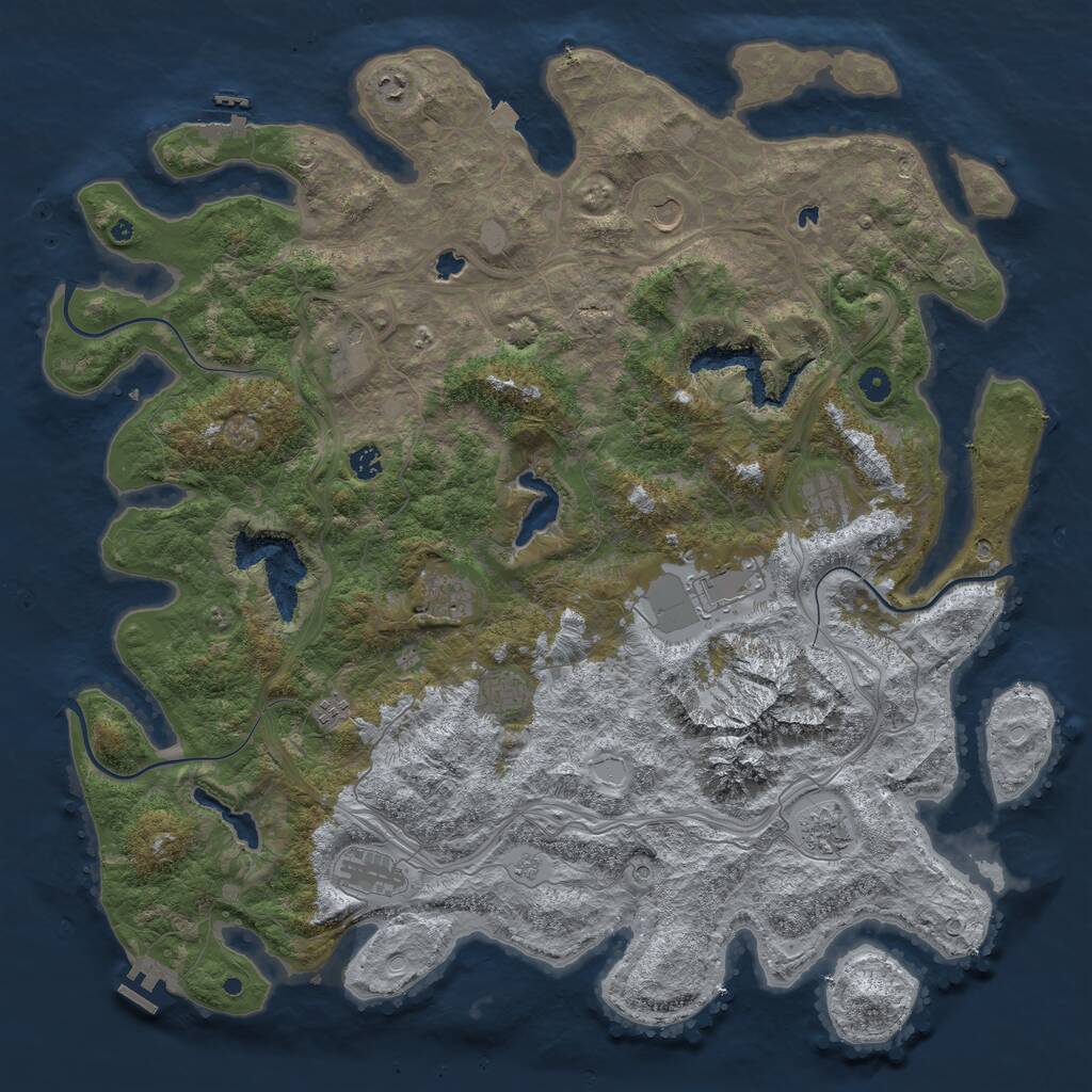 Rust Map: Procedural Map, Size: 5000, Seed: 194205, 17 Monuments