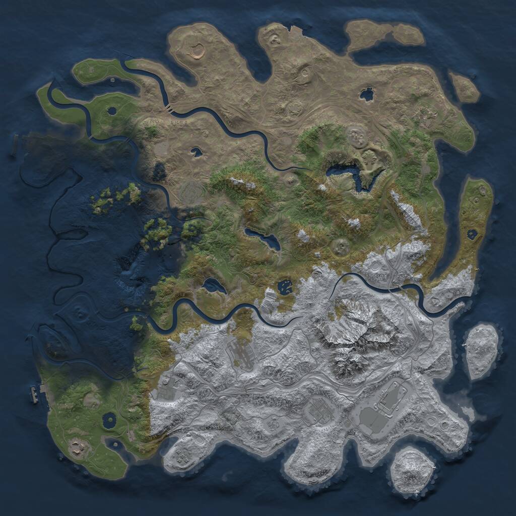 Rust Map: Procedural Map, Size: 5000, Seed: 194205, 17 Monuments