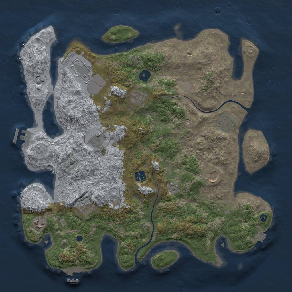 Rust Map: Procedural Map, Size: 3900, Seed: 2265, 15 Monuments