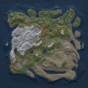 Thumbnail Rust Map: Procedural Map, Size: 3600, Seed: 56256835, 13 Monuments