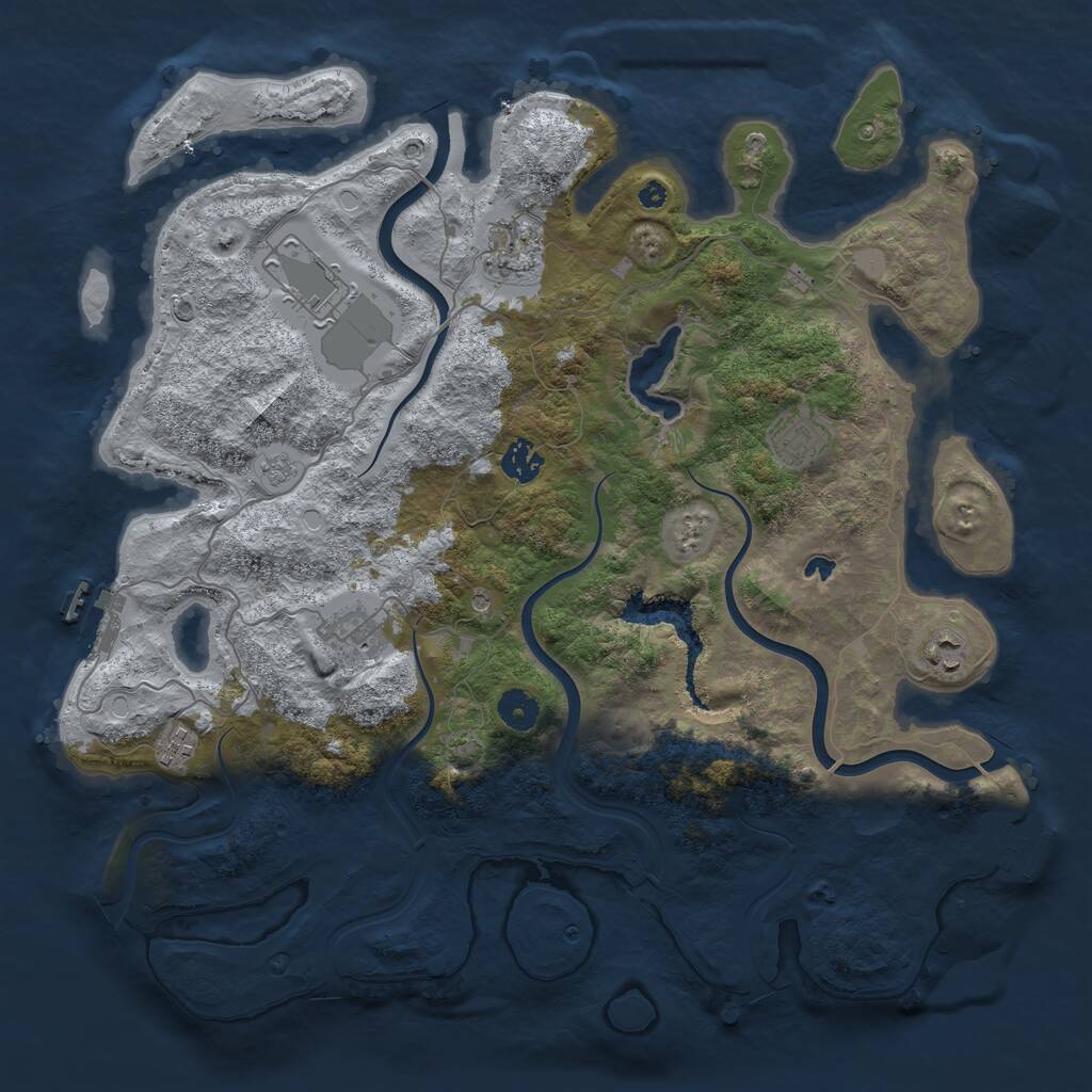 Rust Map: Procedural Map, Size: 4000, Seed: 190514, 13 Monuments