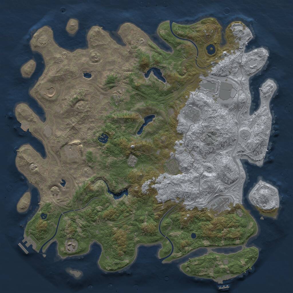 Rust Map: Procedural Map, Size: 4500, Seed: 530021330, 16 Monuments