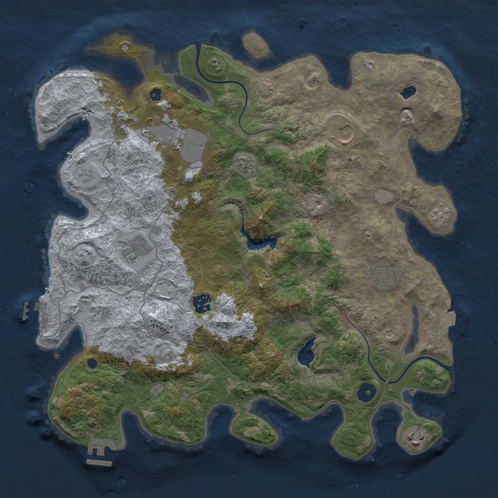 Rust Map: Procedural Map, Size: 4000, Seed: 474273, 13 Monuments