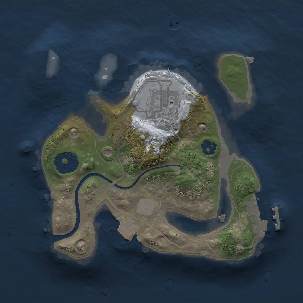 Rust Map: Procedural Map, Size: 2000, Seed: 101010, 3 Monuments