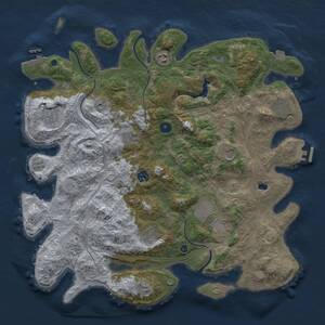 Thumbnail Rust Map: Procedural Map, Size: 4250, Seed: 1777107776, 16 Monuments