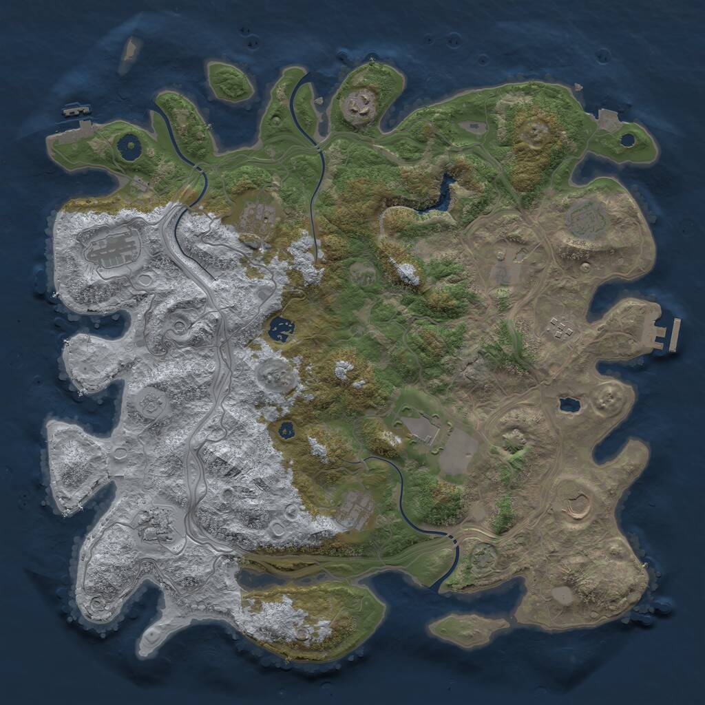 Rust Map: Procedural Map, Size: 4250, Seed: 1777107776, 17 Monuments