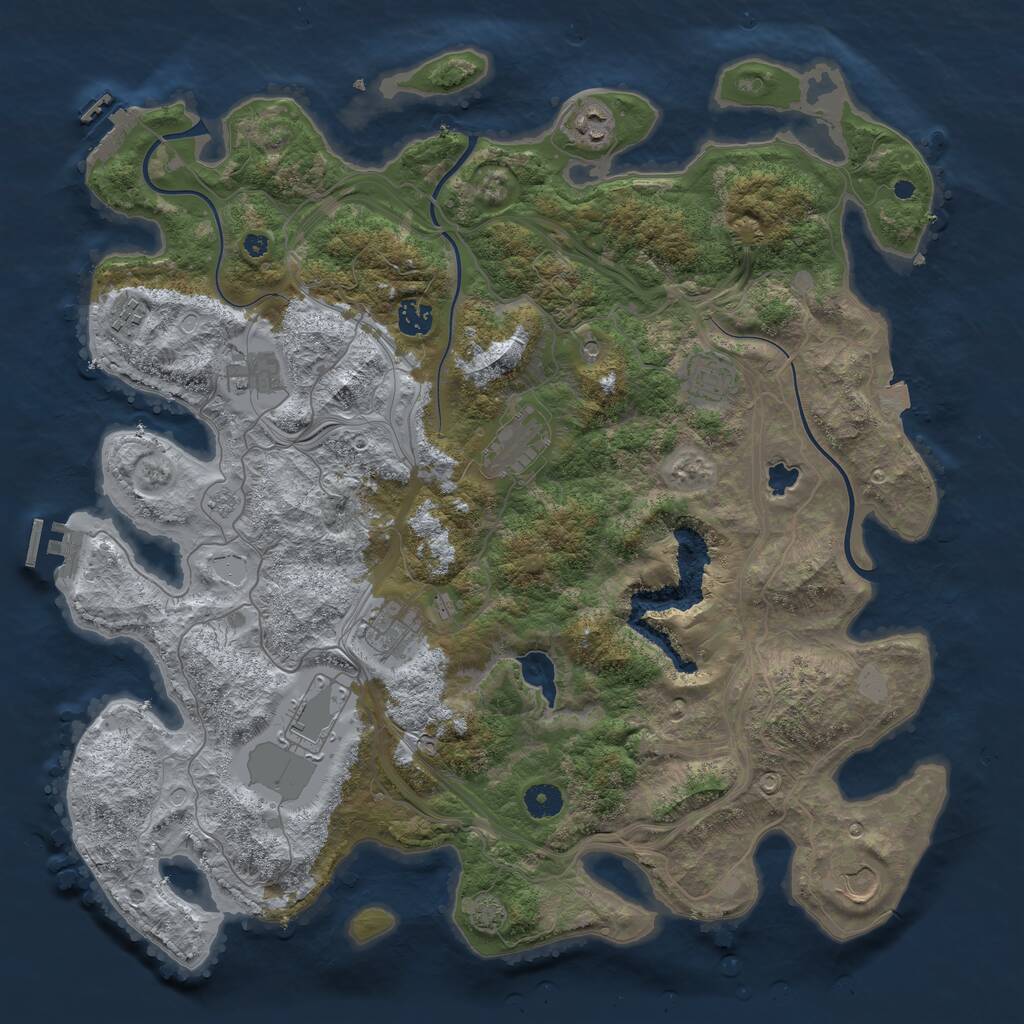 Rust Map: Procedural Map, Size: 4250, Seed: 50011, 15 Monuments