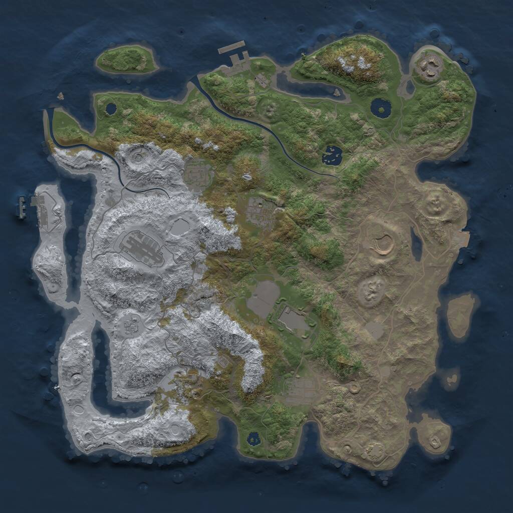 Rust Map: Procedural Map, Size: 3750, Seed: 53960510, 15 Monuments