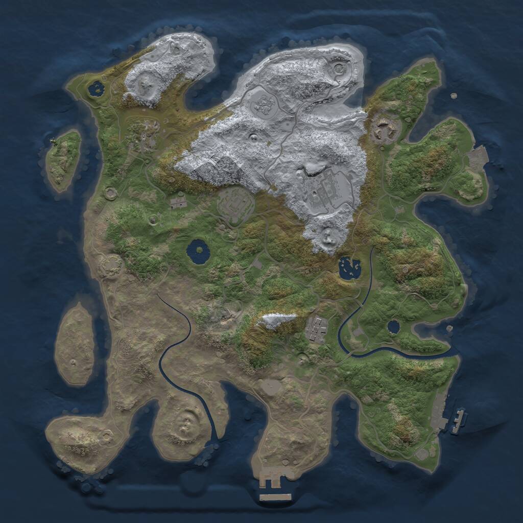 Rust Map: Procedural Map, Size: 3333, Seed: 286, 12 Monuments