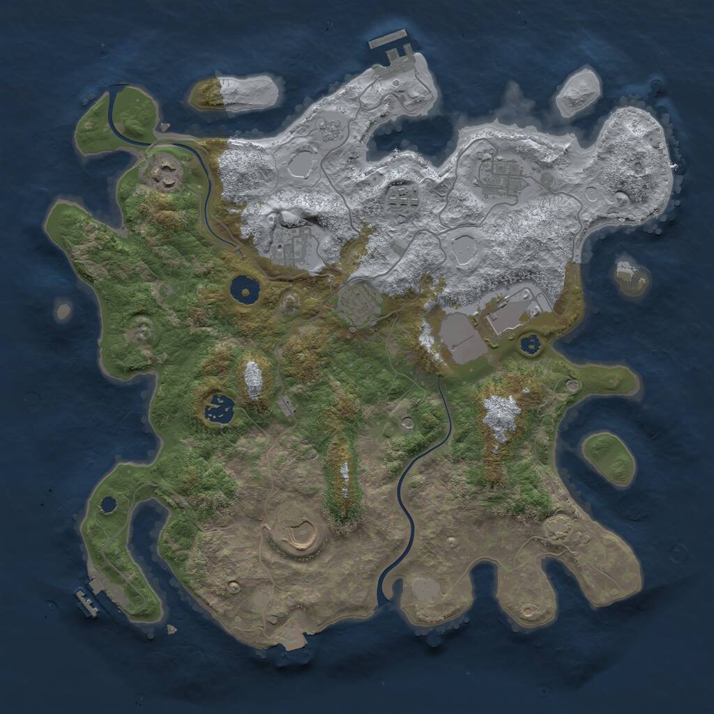 Rust Map: Procedural Map, Size: 3700, Seed: 1542098530, 14 Monuments