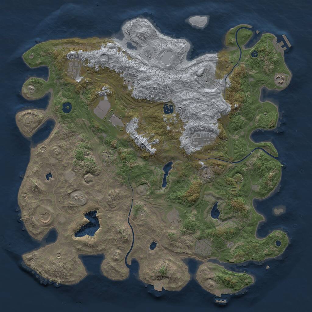 Rust Map: Procedural Map, Size: 4500, Seed: 1137179946, 17 Monuments