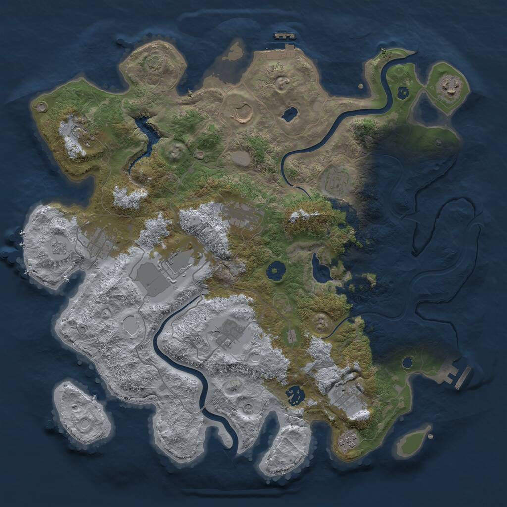 Rust Map: Procedural Map, Size: 4000, Seed: 1596374839, 17 Monuments