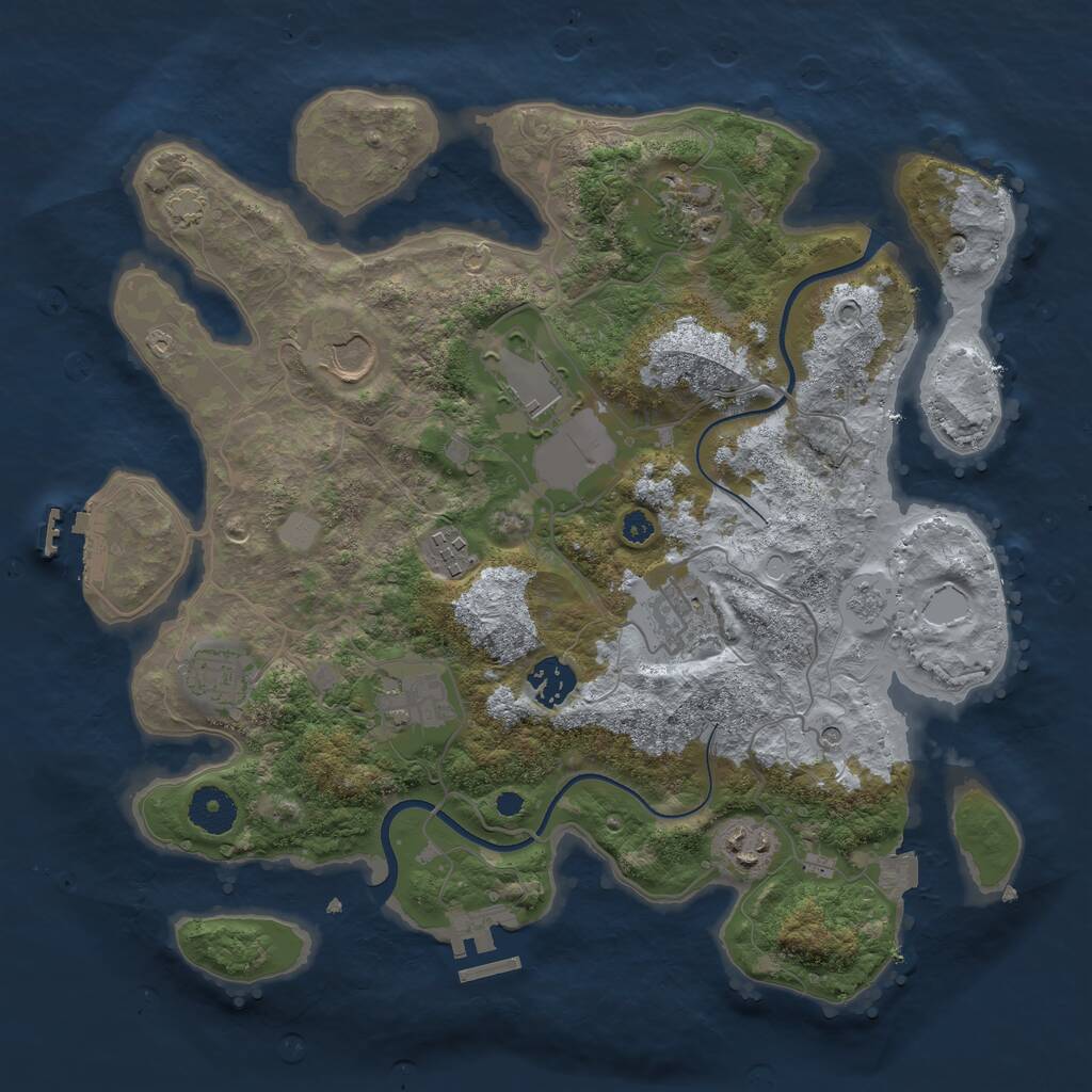 Rust Map: Procedural Map, Size: 3500, Seed: 112588576, 15 Monuments