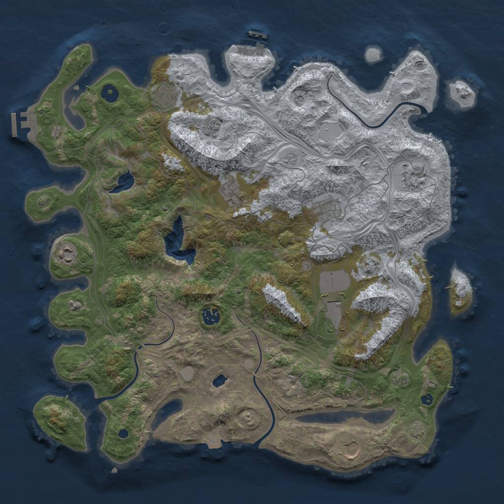 Rust Map: Procedural Map, Size: 4250, Seed: 1018982298, 15 Monuments