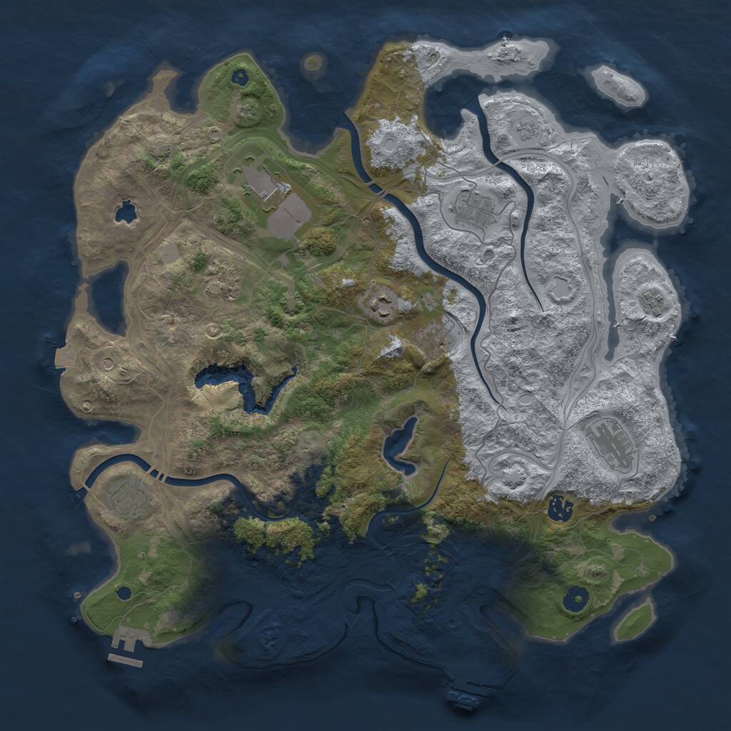 Rust Map: Procedural Map, Size: 4250, Seed: 1198553164, 15 Monuments