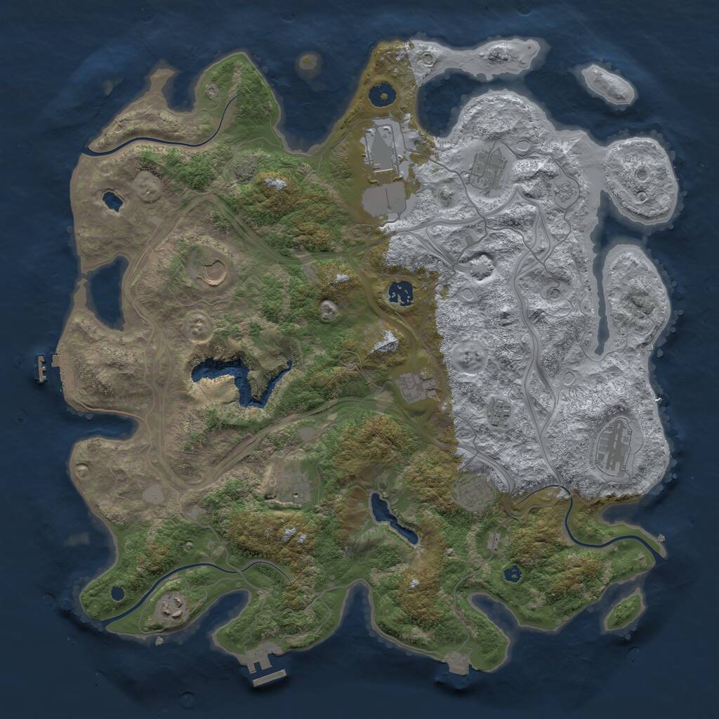 Rust Map: Procedural Map, Size: 4250, Seed: 1198553164, 16 Monuments