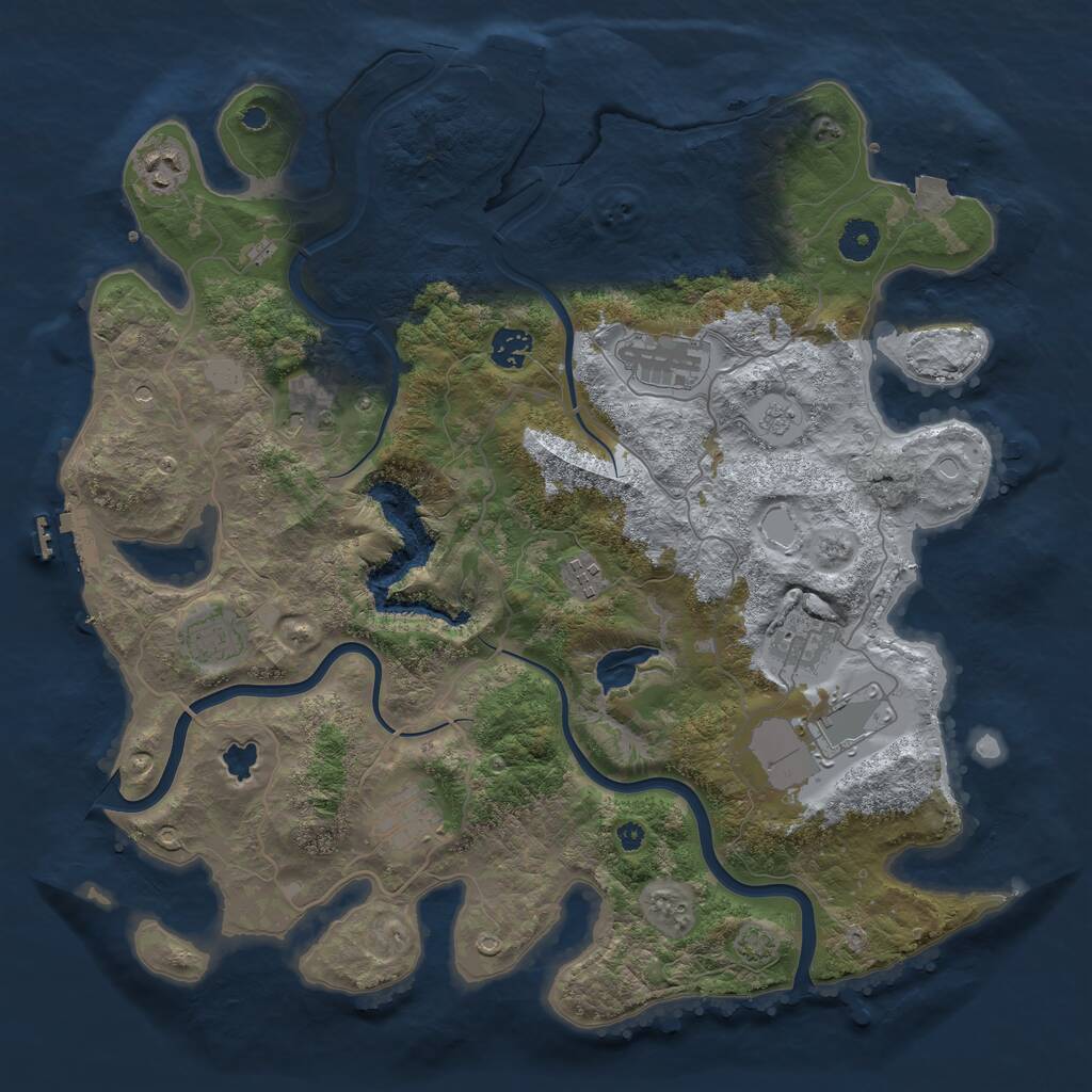 Rust Map: Procedural Map, Size: 4000, Seed: 3206547, 15 Monuments